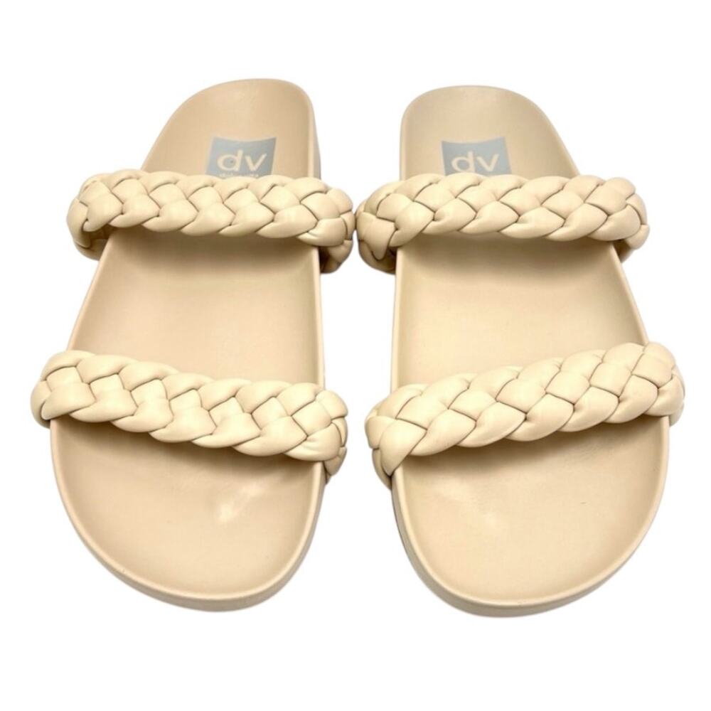 DV by Dolce Vita Shoes Womens Size 8.5 Pacific Braided Cream Slip On Slide Sanda